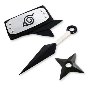 Imagem de Kit Naruto Bandana aldeia da folha  com Kunai tradicional  - Naruto Uz