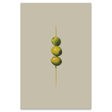 Imagem de Pôster de álcool Martini Arte de Parede Vintage Cocktail Retro Azeitonas Verdes Impressões em Tela Moderna Minimalista Cozinha Bar Carrinho Sala de Jantar Decoração de Parede 40 x 61 cm Sem Moldura