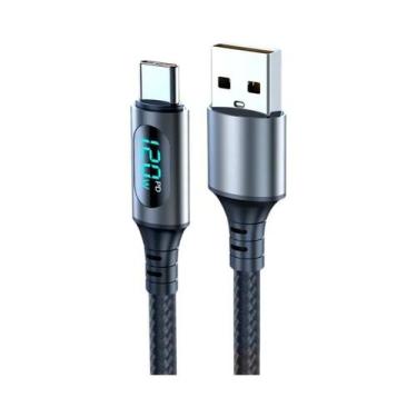 Imagem de Cabo USB a Para Tipo C De Carga Ultra Rápida 6A 120W Com Display LED P