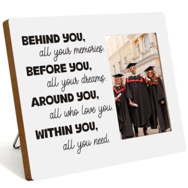 Imagem de WINGTECA Porta-retrato de graduação, presentes de formatura para ela, amigos, ensino médio, faculdade, presentes de formatura para mulheres e homens, atrás de você, todas as suas memórias, decoração