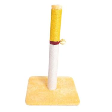Imagem de Generic Arranhador para Gatos com Haste Afiadora de Garras Versátil e Protetora para Móveis com Esferas de Afiar Garras. Brinquedo para Gatos com Alta, Yellow 61 Cm H