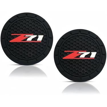 Imagem de 2 peças para porta-copos de carro z71 7 cm para Chevrolet Colorado Silverado Acessórios interiores (VERMELHO)