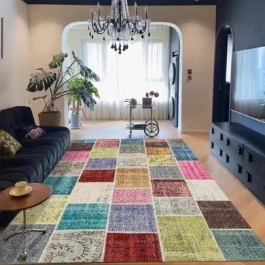 Imagem de Tapetes de chão para sala de estar 160 x 200 cm tapete de sala de estar moda combinando cores estilo étnico tapete de mesa de centro grande arte cor tapete de quarto