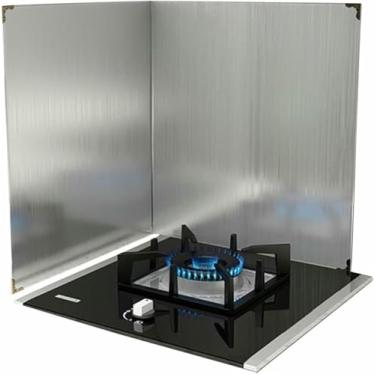 Imagem de Protetor dobrável contra respingos de fogão, protetor de respingos de óleo, protetor de graxa antiaderente, tela de respingos de graxa de aço inoxidável, múltiplo, para protetor de parede superior de