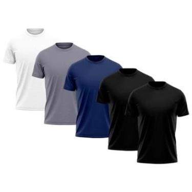 Imagem de Kit 5 Camiseta Masculina Dry Proteção Solar UV Térmica Academia Treino Camisa Praia Camisetas-Masculino