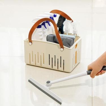 Imagem de NINEWEEN Organizador de chuveiro portátil, organizador de plástico para produtos de saúde e beleza, pequeno cesto dobrável para uso doméstico e externo, pacote com 2