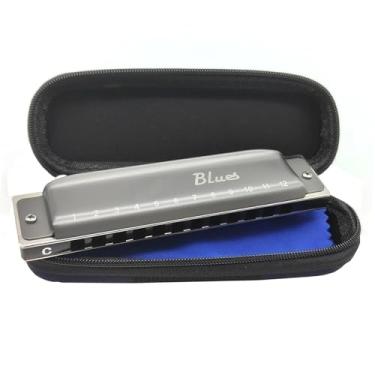Imagem de Gaita Profissional Iniciante Adulto Blues 12 Furos Profissional Diatônica Harmonica C Pente de Alumínio (Tipo 3)