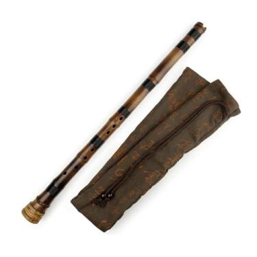 Imagem de Flauta de bambu profissional flauta G chave/F chave vertical artesanal instrumento de sopro chamado (G uma seção)