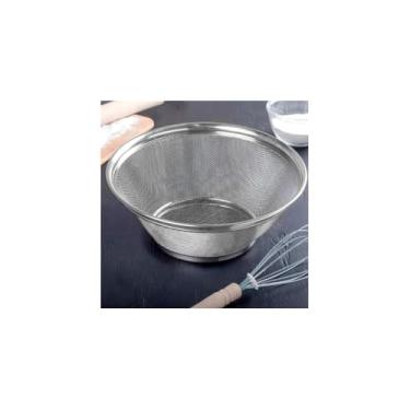Imagem de Cesta em Aço Inox Premium, 22cm Diâmetro, Design Vazado, Resistente à Corrosão, 148g, Cor Inox