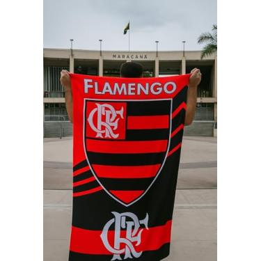 Imagem de toalha de banho grande 1,40x70cm praia piscina time torcedor flamengo unico tetracampeão libertadores