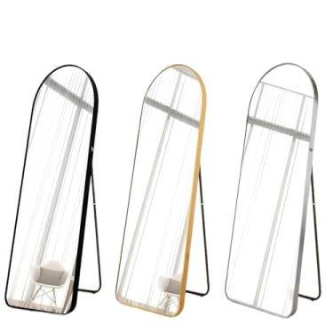 Imagem de Espelho de Chão, Espelho Corpo Inteiro Moldura Vitral para Decoração Chique 150x40cm (Preto - Reto)