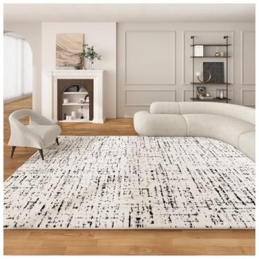 Imagem de SPXMQSS Tapete grande para sala de estar, tapete lavável antiderrapante para sala de estar, tapetes de caxemira imitação resistente ao desgaste, para quarto, sala de jantar, escritório, 200 x 250 cm