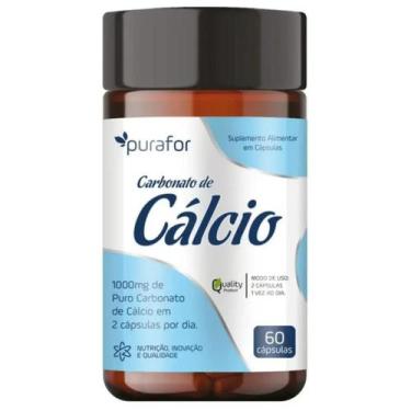 Imagem de Carbonato de Cálcio 500Mg 60 Cápsulas  Purafor