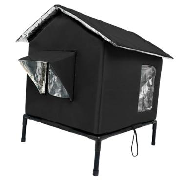 Imagem de Generic Casinha portátil para animais de estimação, com janela ou porta, feita de tecido Oxford leve e decorativo, ideal para brincar dentro e fora de casa no, L