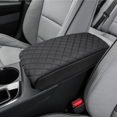 Imagem de KBH Capa de apoio de braço do console central para Hyundai Sonata 2015 2016 2017 2018 2019, protetor de espuma da tampa do console médio, acessórios interiores de couro PU, preto