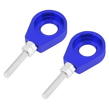 Imagem de Windance 2 peças 15 mm ajustador de corrente de motocicleta, tensor de corrente de alumínio adequado para Honda/XR CRF 50 70 KLX110 / 50cc - 160cc Dirt Pit Bike (azul)