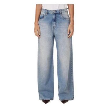 Imagem de Calça Jeans Feminina Dudalina Wide Leg Five Azul - 1801436-Feminino
