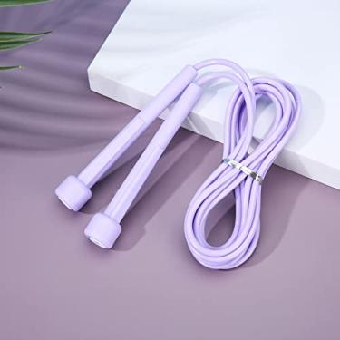 Imagem de Corda de pular leve para fitness e exercício, cordas de salto ajustáveis com alças de plástico, treino cardiovascular e de resistência