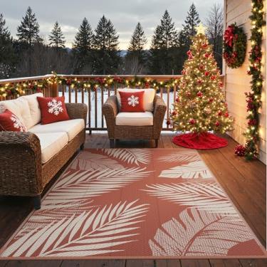 Imagem de GENIMO Tapete externo de 25 x 35 cm à prova d'água para pátios, tapete de acampamento de palha de plástico reversível, tapetes de área grande para trailer, piquenique, quintal, deck, varanda, praia