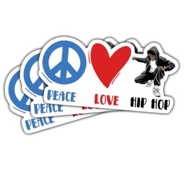Imagem de 3 adesivos Peace Love Hip Hop Breakdance, decalque de vinil com citação retrô para dançarinos de break, adolescentes, adultos, laptop, carro, garrafa de água, skate, scrapbook, caderno, entusiastas de