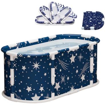 Imagem de Banheira portátil de 114 cm sem instalação, banheira dobrável para adultos, banheiras dobráveis de gelo não infláveis, banheira de hidromassagem separada para chuveiro, banhos de imersão para família