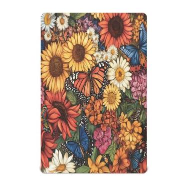 Imagem de STAYTOP Lindos lençóis de berço de girassóis e flores para meninos e meninas, lençol com elástico para berço padrão e colchão infantil, lençol de microfibra supermacia 132 × 71 cm
