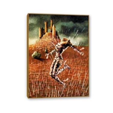 Imagem de Zeichn8u Remedios Varo Canvas Reummatic Pain Posters Wall Art Surrealism Home Decor Remedios Varo Art Prints Paintings Living Room Room Gift Wall Decor 100x70cm (99.1x71.1 cm) Moldura teca