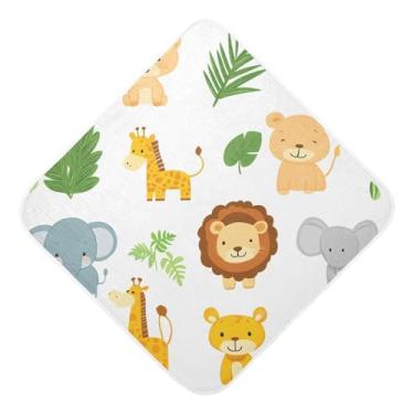 Imagem de STAYTOP Toalhas de bebê com capuz de musselina de animais de desenho animado, toalha de banho super macia, toalhas de banho absorventes para banho recém-nascido unissex 76 x 76 cm