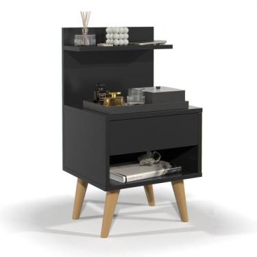 Imagem de Mesa de Cabeceira Mesinha de Canto Quarto com Nicho e Prateleira Decor