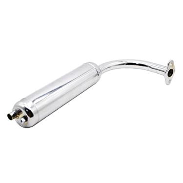 Imagem de Tubo de Escape Silencioso Cromado para Bicicleta Motorizada 49cc 50cc 60cc 66cc 80cc