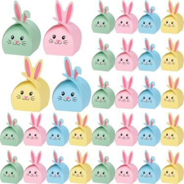 Imagem de Honoson 24 peças de sacos de presente de coelhinho, caixas de presente de Páscoa, saco de papel de coelhinho, caixas de presente fofas de doces em forma de coelho, sacos de biscoito de padaria para