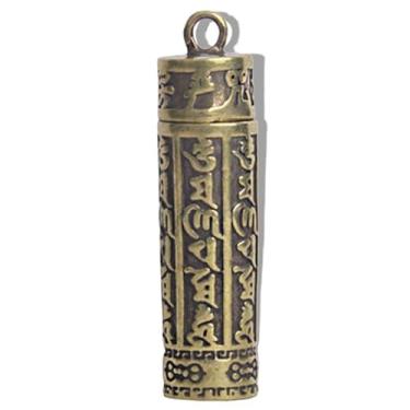 Imagem de YiXjiuBP Caixa de pílulas, porta-chaves, mini organizador de pílulas, recipiente vintage, caixa de latão, pingente budista, caixa de comprimidos para viagem, estojo de comprimidos para acampamento ao