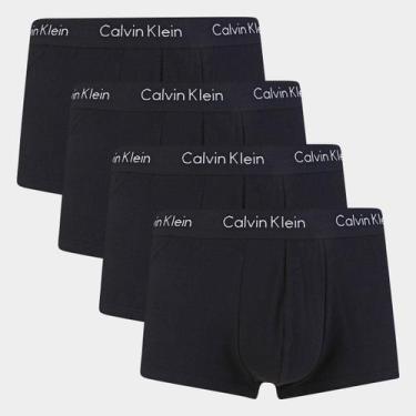 Imagem de Kit Cueca Calvin Klein Trunk Low Rise 4 Peças, Preto, M