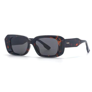 Imagem de HCPIHF Óculos de sol punk retrô fashion feminino e masculino com proteção UV400 para áreas externas (preto tartaruga)