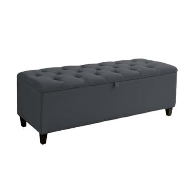 Imagem de Baú Suede Estrutura Madeira Cama Casal Quarto Confortável(cinza)