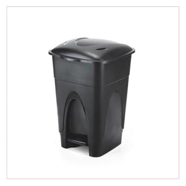 Imagem de LIXEIRA COM PEDAL 17 LITROS PRETA EM POLIPROPILENO