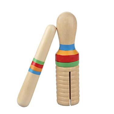 Imagem de Brinquedo Musical Guiro com Sons de Corvo Madeira para Crianças Instrumento Percussão Palito Desenvolve o Sentido Ritmo