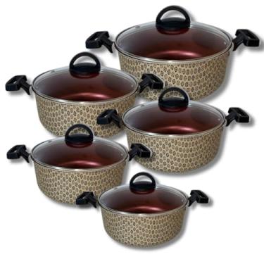 Imagem de Jogo De Panelas 5 Peças Antiaderente Com Tampa De Vidro GAL