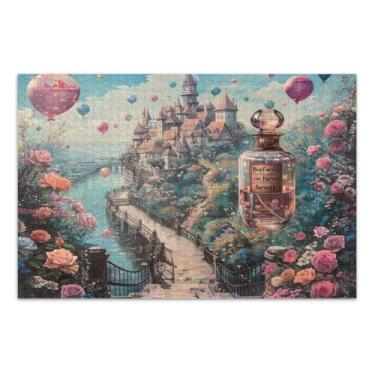 Imagem de Quebra-cabeça de balão de perfume castelo de flores para adultos com letras nas costas 1000 quebra-cabeças para adultos