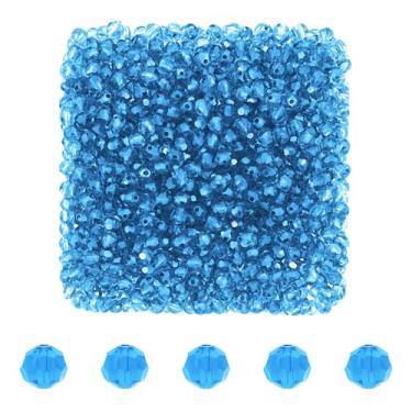 Imagem de Mandala Crafts Contas de cristal redondas azuis claras de 3 mm – 1000 contas de vidro facetadas para fabricação de joias, pulseiras, colares, brincos e contas