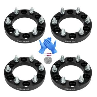 Imagem de Autodevil Espaçadores de roda 6 x 5,5 cm (6 x 139,7 mm) PCD 108 mm furo do cubo M12 x 1,5 pinos 4 peças adaptadores de roda CNC de alumínio acessórios de roda de carro peças adequadas para Tacoma
