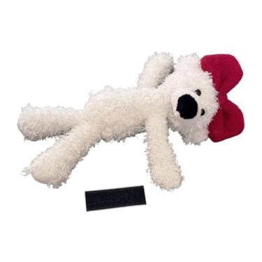 Imagem de kowaku Urso decorativo para capacete, acessório de ciclismo, enfeite de inverno fofo com laço para bicicleta, ciclismo, skate, escalada e esqui, Branco