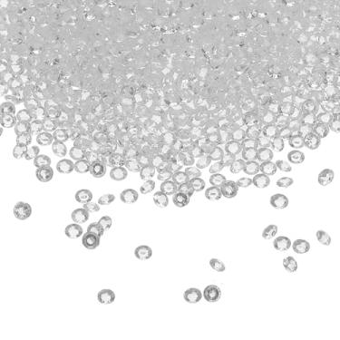 Imagem de PATIKIL 10.000 peças de cristais de confetes para mesa de casamento, diamantes acrílicos, 4,5 mm, pedras preciosas para decoração de mesa de centro de mesa, contas de vaso de festa, branco