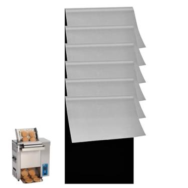 Imagem de Cook's Aid Pacote com 6 folhas antiaderentes de PTFE arredondadas A.J Antunes para torradeiras VCT 20, 25, 50, 1000, 2000 – 83,8 cm x 31 cm (preto/prata), substitui 7001167, 7000250