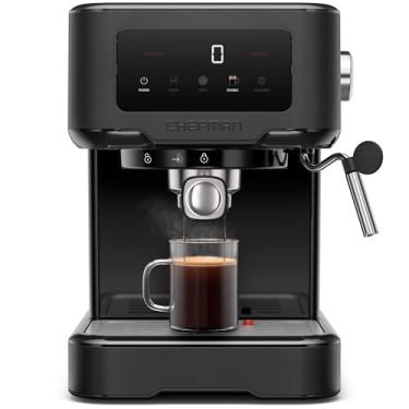 Imagem de Chefman CraftBrew Máquina de café expresso digital com bomba de 15 bar com vara de vapor para latte e cappuccino, máquina de café expresso compacta com tanque de água removível de 1,5 litro, cor:
