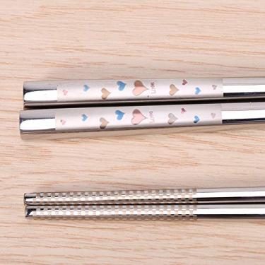 Imagem de Acouto Pauzinhos de Aço Inoxidável Reutilizáveis, Pauzinhos de Sushi de Aço Inoxidável Portátil, Padrão de Gravura, Utensílios de Mesa, Seguro para Máquina de Lavar Louça - Casa e Cozinha/Cozinha e