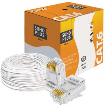 Imagem de Cabo Rede Furukawa Soho Plus Cat6 50m Branco + 10 Conectores