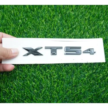 Imagem de 1 peça XTS 4 Emblema traseiro porta-malas Decklid letra 3D crachá placa de identificação adesivos esportivos substituição para XTS (preto brilhante)