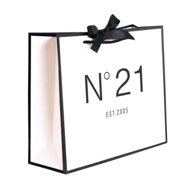 Imagem de QLSKO Sacola de papel de presente de lembrança de aniversário de 30/40/50/60/70 anos para presente de festa de aniversário para mulheres, ideia de decorações de 40 anos (21 de 2005, médio (pacote com