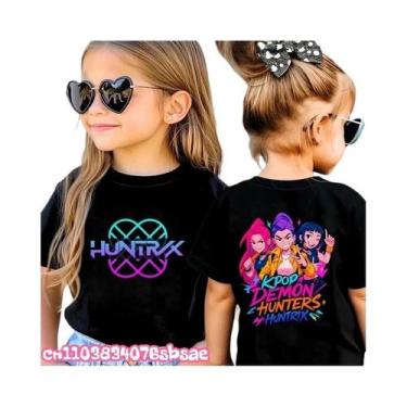 Imagem de Camisetas De Algodão Gráficas Y2K Kpop Demon Hunters HUNTRX Para Crian